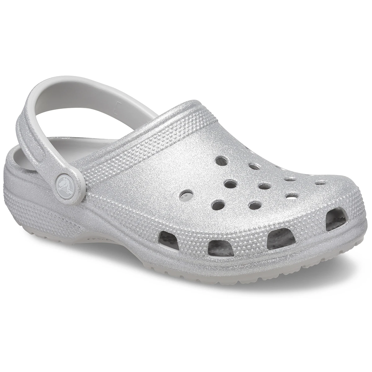 CROCS Classic Glitter Clog, Silver