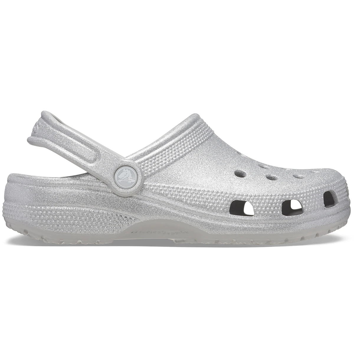 CROCS Classic Glitter Clog, Silver