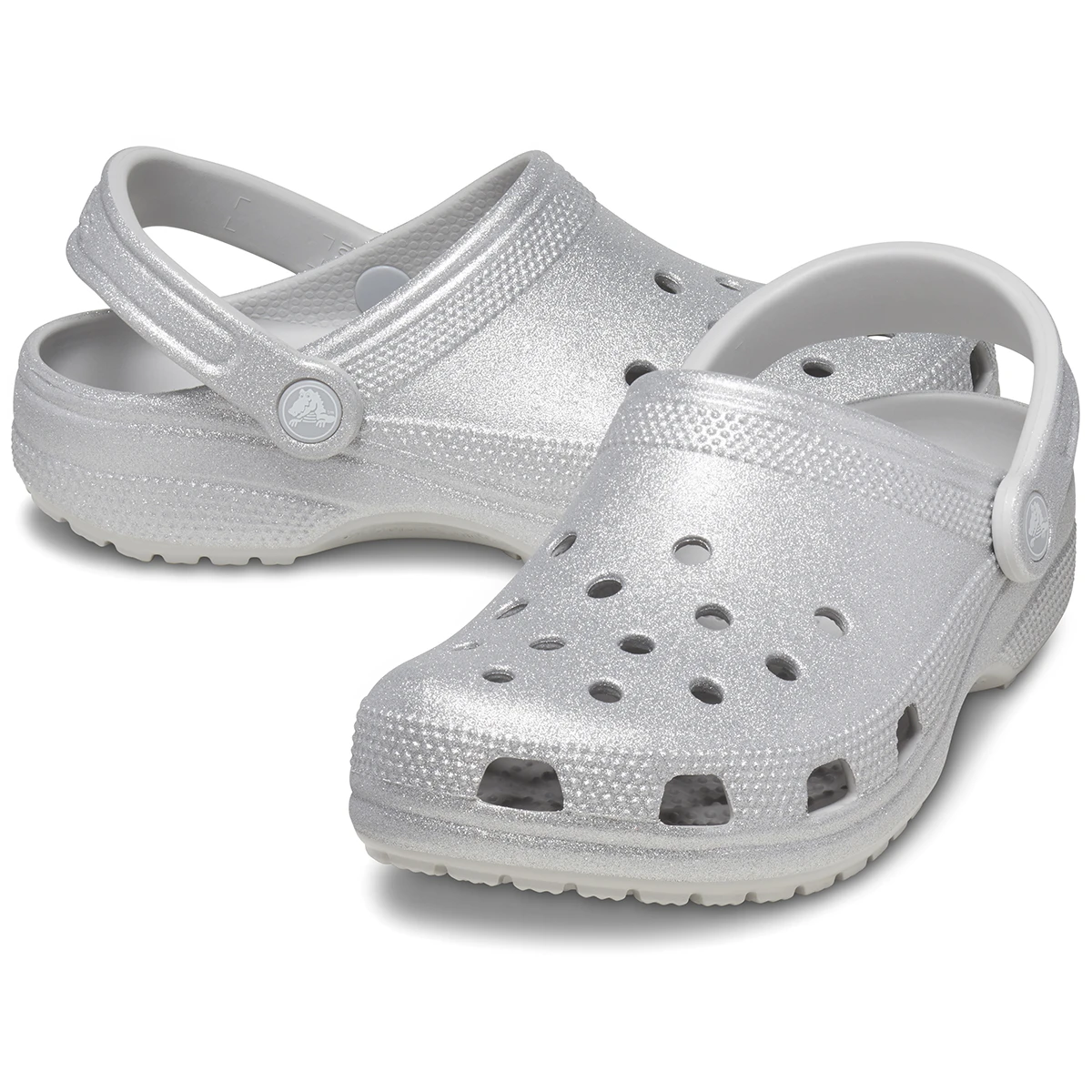 CROCS Classic Glitter Clog, Silver