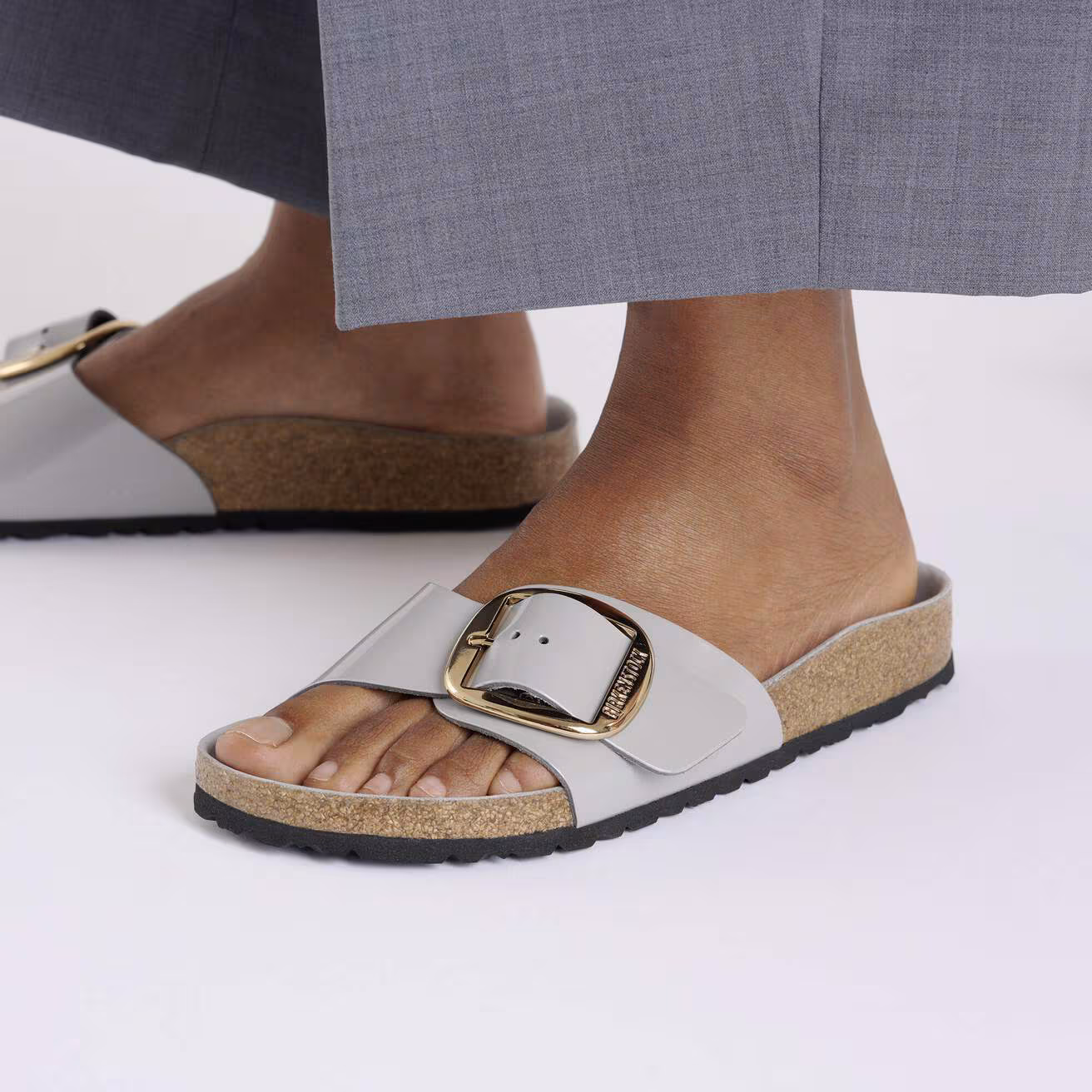 Madrid Big Buckle Natural Leather