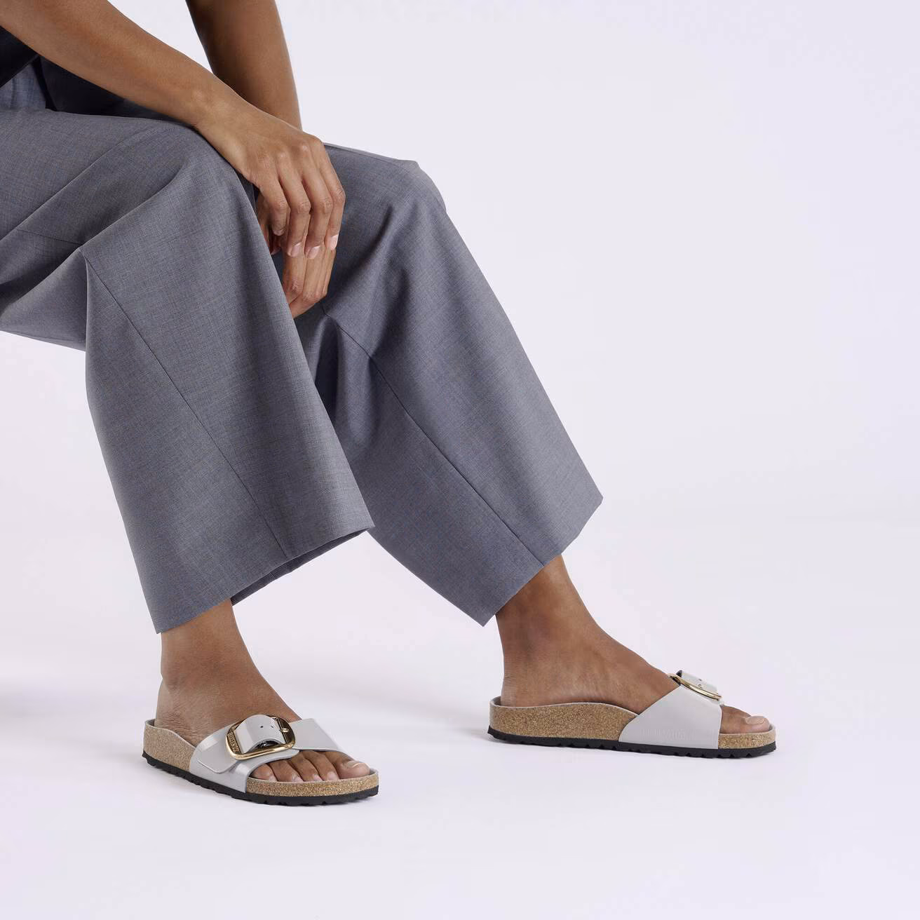 Madrid Big Buckle Natural Leather