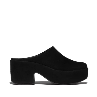 E5O-090 PLATFFORM HEEL MULE - ALL OVER SUEDE MULE