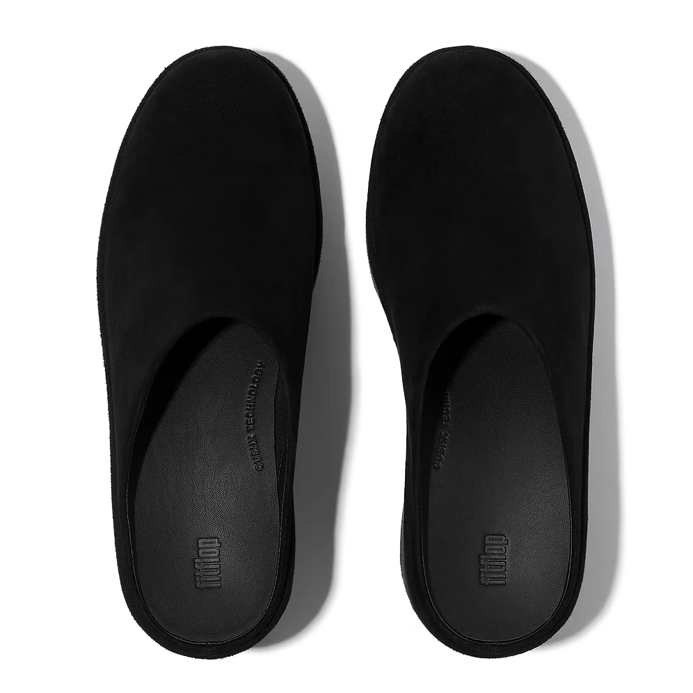 E5O-090 PLATFFORM HEEL MULE - ALL OVER SUEDE MULE