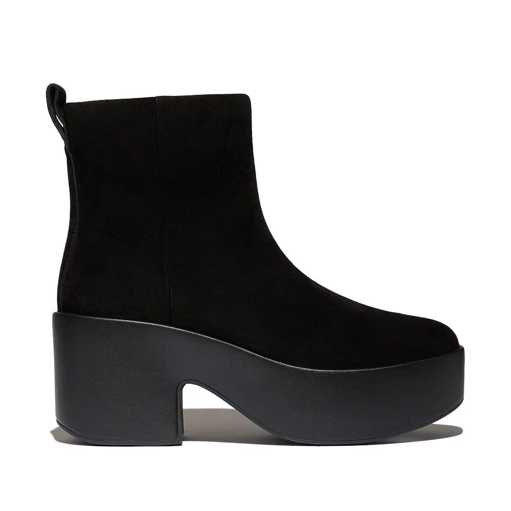 E5J-090 PLATFFORM ZIP UP ANKLE BOOT - SUEDE