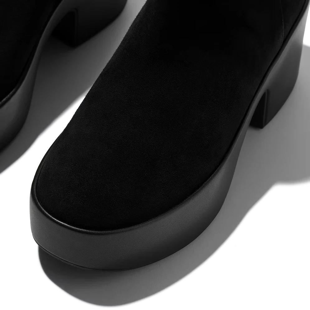 E5J-090 PLATFFORM ZIP UP ANKLE BOOT - SUEDE