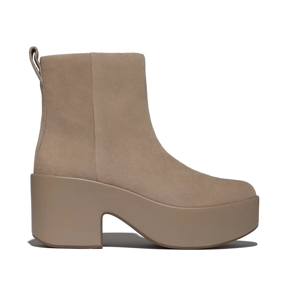E5J-076 PLATFFORM ZIP UP ANKLE BOOT - SUEDE ΜΠΟΤΑΚΙ KONTO F