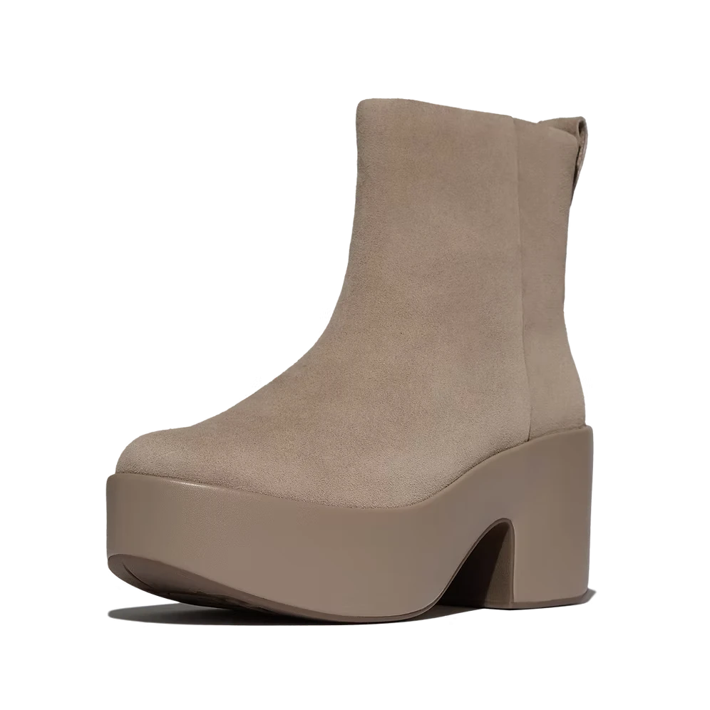 E5J-076 PLATFFORM ZIP UP ANKLE BOOT - SUEDE ΜΠΟΤΑΚΙ KONTO F